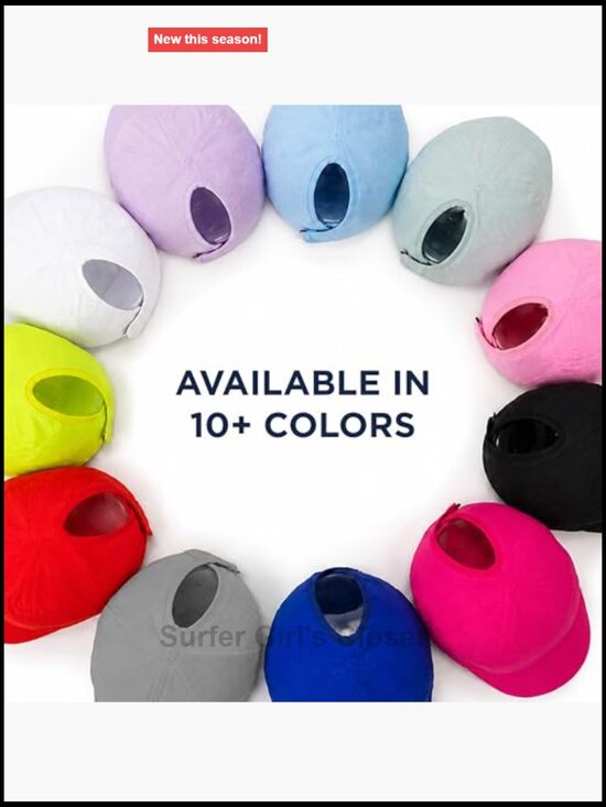 Patented Ponytail Baseball Cap, Feather-Light Active Hat with Open Back main image 7